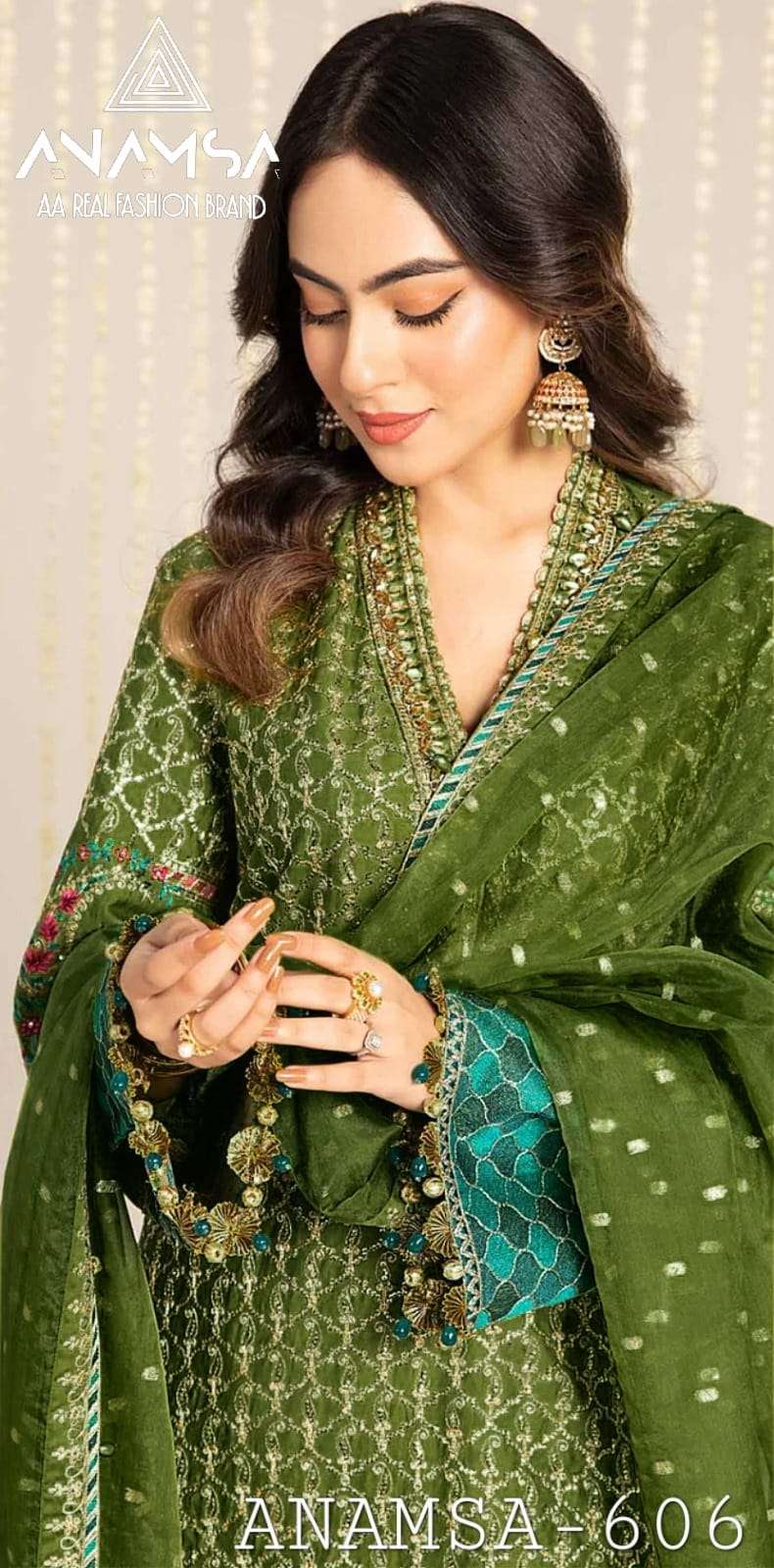 D No -606 Semi Stitched by Anamsa 